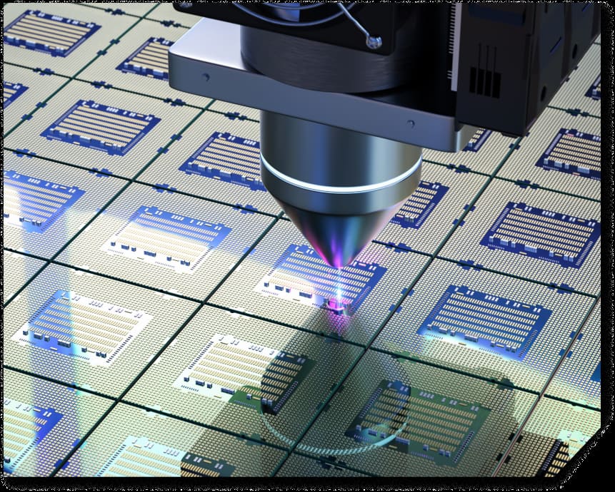 Semiconductor package substrate close-up